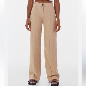 Bershka Tan Wide Leg Pants